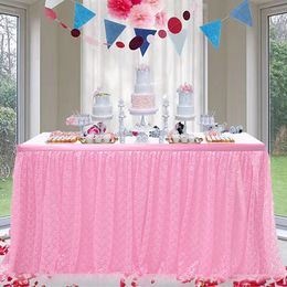Tutu Tulle Table Skirt Blue Table Cloth Wedding Party Baby Shower Party Home Decor Pink Table Skirting Birthday Banquet