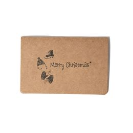 5PCS Christmas Retro Kraft Paper Folding Type Greeting Card Party Invitations Gift Blank Message Cards New Year Blessing Cards