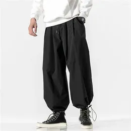 Men's Pants Spring Harem Japanese Style Bloomers With Deep Crotch Elastic Waist Soft Breathable For Hip Hop