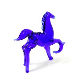 Murano Glass Horse Mini Figruine Craft Ornament Cute Zodiac Animal Small Statue Room Desk Decor Christmas New Year Gift for Kids
