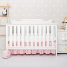 Super Cute Pink Crib Bed Skirt- Dust Ruffle Skin -Friendly Fabric Nursery Bedding for Baby Girls /Boys 14 Inch Deep Drop