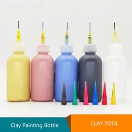 Ceramic Art Squeeze Clay Painting Bottle Multi-needle Point Line Texture Effect Creative DIY Pottery Painting Tool 50ml