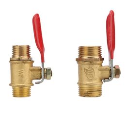 Garden Hose Tap Connector 1/4" 3/8" Male To Male BSP Thread With Red Lever Handle Water Flow Switch Pipe Fitting Connector