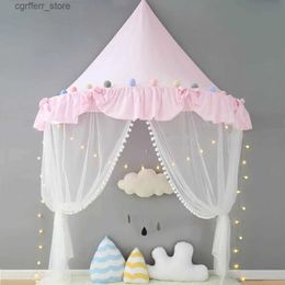 Toy Tents Children Play House Castle Kid Teepee Tents Cotton Foldable Tent Canopy Bed Curtain Baby Crib Netting Girls Boy Room Decoration L410