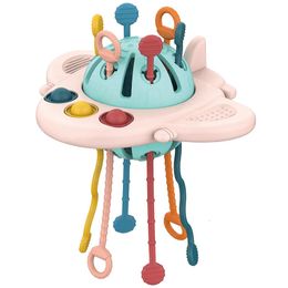 Montessori Silicone Pull String Sensory Toys Baby 0 to 12 Months Development Educational Learnin Toy for Kids 1 2 Years Old 240407