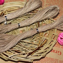 20 meters/lot Brown string for kraft Paper Tags rope 100%linen Cords for hang tag