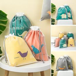 Storage Bags Portable Travel Bag Cute Thickened Draw String Mouth Waterproof Wet Clothes Household Clutter Toy Organiser Supplies