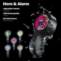 Mini Electric Horn Alarm For Cycling Bicycle Bell Waterproof USB Rechargeable Loud Anti-Theft Bike Horns for MTB Road Scooters