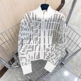 Women desinger long sleeve stand collar zipper front fly mohair wool knitted sweater coat cardigan SML