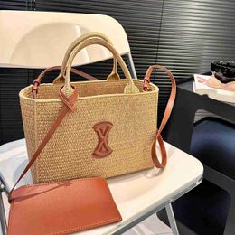 Fashion Woven Tote Bag Beach Bag Handbag Women Bags Le Designer Bag Embroidered Underarm Bags Large Capacity Shopping Bag 240415