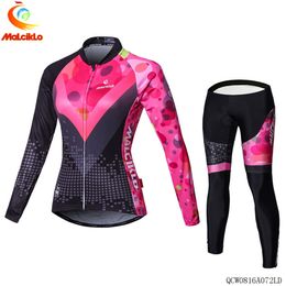 Malciklo Cycling Jersey Set Women Summer Cycling Wear Mountain Bike Clothes Bicycle Clothing MTB Bike 2019 Pro Team Cycling Suit