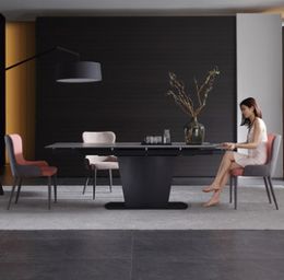 Rock slab dining table rectangular home Nordic modern Italian light luxury stretch dining table