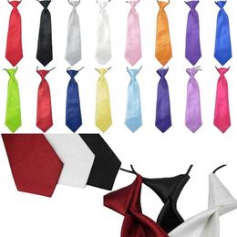 Neck Ties Fashion School Boys and Childrens Party Solid Colour Elastic New Neckline Girls and Boys Tie Gift Pet Dog Neckline DyedC240410