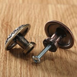 DRELD 1PC Round Brass Furniture Handle Pulls Knobs for Cabinets Door Antique Bronze Cabinet Wardrobe Drawer Closet Pull Handle