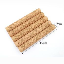 Wood Texture Roll Relief Pattern Rolling Mud Stick Clay Polymer Ceramic DIY Mudboard Forming Sculpture Modeling Tool