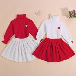 Set di abbigliamento da 15 anni bambini per bambini a maniche lunghe a maniche lunghe Trote pullover gonna a pieghe 2pcs autunno inverno Clot1459477