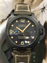 Men's Watch Gift Panerrais Temperament Watch Sapphire Mirror Swiss Automatic Movement Size 44mm Cowhide Strap with Original Needle Buckle 4UWM