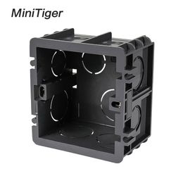 Minitiger High Strength Mounting Box Internal Cassette 82mm * 76mm * 50mm For 86 Type Switch and Socket, Black Wiring Back Box