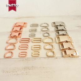 (metal buckle+adjust buckle+D ring) Environmental plated metal buckle Zinc Alloy 15,20,25mm diy dog collars accessory 3 colours