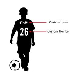 Custom Name and Number Soccer Player Wall Decal Home Decor for Boys Room Sport Football Vinyl Stickers Personalized Mural G001