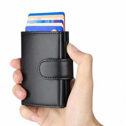 rfid Microfiber Leather Men Wallets Fi Card Holder Trifold Wallet Mey Bags Smart Slim Thin Coin Pocket Wallet Purse c4CD#