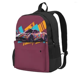 Backpack Speed Sports Car Simplified Form Graffiti Camping Backpacks Boy Girl Cute School Bags Design Big Rucksack