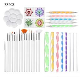 33pcs Mandala Dotting Tools for Painting Rock Stone Pottery Rod Stencil Painting Embossing Starter Drawing Stylus Pens Art Kit