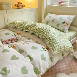 Bedding Sets Ins Style College Student Dormitory Bed Three Piece Set Of All Cotton Washed Sheets And Quilt Covers 4pc