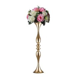 IMUWEN Gold Flower Rack Metal Vase Table Centrepiece Event Road Lead Wedding Decor Home Craft IM885