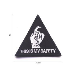 THIS IS MY SAFETY Patch 3D ARMY Embroidered Tactical Applique Hook & Loop Fabric Military Patches Armband FASTENER Badges