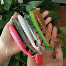 Noeby 12cm 13g Fishing Worm Soft Lures Jig Wobblers Easy Shiner For Carp Bass Artificial Double Colours Silicone Swimbait