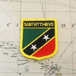 Saint Kitts and Nevis National Flag Badges Armband Embroidery Patches And Lapel Pin One Set Cloth Accessories Backpack