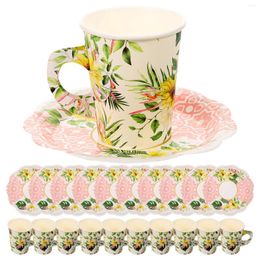 Dinnerware Sets Wedding Decor Novelty Flower Tableware Cup Tea Party Paper Dessert Plates Baby