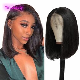 Brazilian Virgin Human Hair HD 13X4 Lace Front Bob Wig 4*4 5*5 Wigs 150% 180% 210% Density Natural Colour 10-16inch Silky Straight Swiss Lace HD