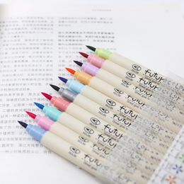 10Sets 10 Colours Brush Pen Set Fabricolor Marker Pen Soft Tip Colour Brushpen Calligraphy Finecolour Brush Felt Art Markers