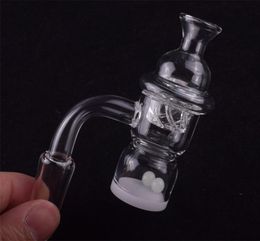 Newest 4mm Thick 25mm XL Splash Guard Bevelled Edge Quartz Banger Nail Cyclone Spinning Carb Cap and Terp Pearl Insert For Dab Rig1234912