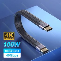 USB 4 Thunderbolt 3 Cable 100W 5A USB C to C Fast PD Cable E-Marker 40Gbps 4K/60Hz for Macbook Pro USB Type C Charger Data Cable