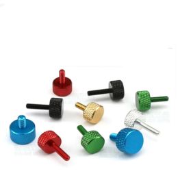 5-10pcs/lot M3 M4 m5 m6*6/8/10/12/16/20 colourful Aluminium knurled hand tighten thumb screw