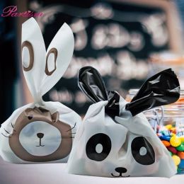 10PCS/Lot Cute Rabbit Ear Cookie & Candy Bags Animals Self-Adhesive Plastic Bag For Biscuits Snack Wedding Favours Gifts Supplies