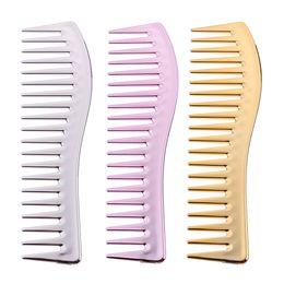 Electroplating Resin Scalp Massage Hair Brush Large Wide Tooth Comb Haircut Tool