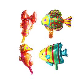 43Pcs Foil Number Ballons Under Sea Ocean World Animals Balloons Set 1st Boy Girl Happy Birthday Decor One Year Old Baby Shower