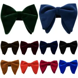 Bow Ties Adjustable Tie Fashion Solid Velvet Big Mens Oversized Wedding Party