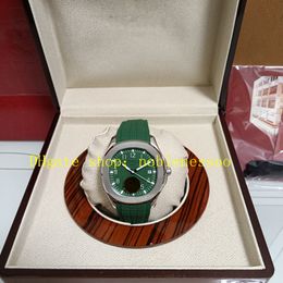 3 Colour Mens Rubber Band Automatic Watch With Box Men's 5168G Khaki Green Dial Stainless Steel Fold clasp Asia Cal.324 S C Mechanical Transparent Back Sport Watches