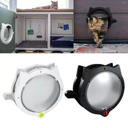 Cat Carriers 4 Way Lockable Dogs Security Flap Door For Kitten Puppy Pets ABS Plastic Animal Small Dog Gate Kit Pet Supplies