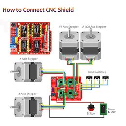 3D Printer CNC Kit,for Arduino GRBL Shield+UNO R3 Board+RAMPS 1.4 Mechanical Switch Endstop+DRV8825 Motor Driver+Nema 17 motor