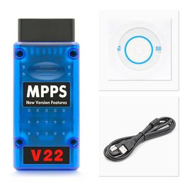MPPS V21 V22 ECU Chip Tuning Interface Auto OBD 2 OBD2 For EDC15 EDC16 EDC17 Multi-Language CAN ECU Tunning Flasher Remap Cable