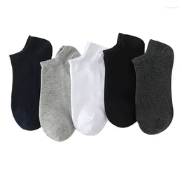 Men's Socks 5 Pairs Solid Color Cotton Boat Thin And Shallow Cut Invisible Short Sports