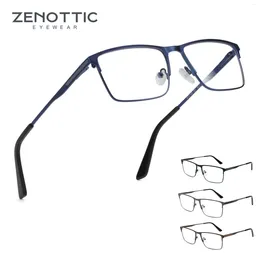 Sunglasses Frames ZENOTTIC 2024 Men Titanium Alloy Optical Glasses Frame Fashion Male Square Eyewear Ultralight Metal Non-Prescription