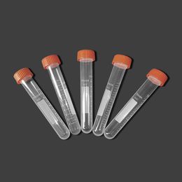 50Pcs/bag 10ml Round Bottom Centrifuge Tube Plastic Reagent Vial Container Laboratory Analysis Test Tube