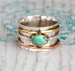 Bohemian Natural Stone Rings for Women Men Vintage Turquoises Finger Fashion Party Wedding Jewelry Accessories4793786